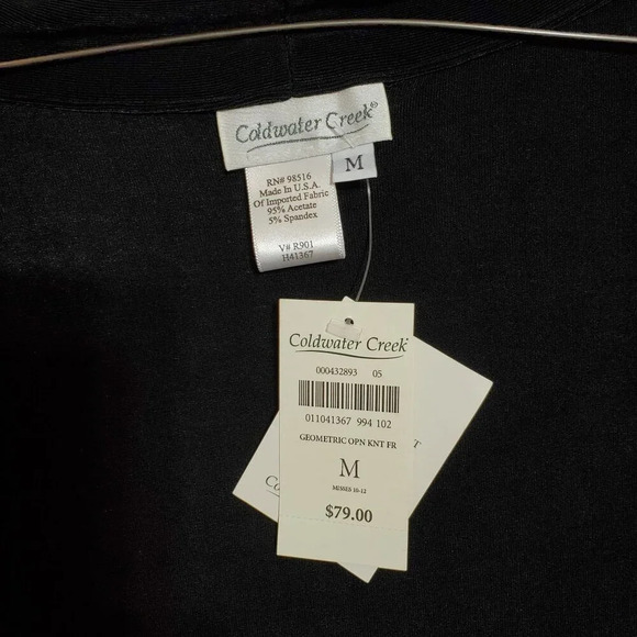 Coldwater Creek Womens Geometric Open Knit Cardigan Shrug Size Medium - Picture 5 of 10